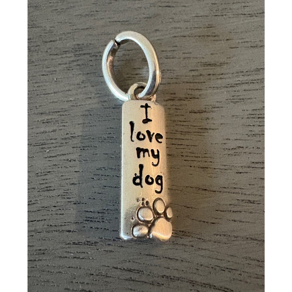 Brighton Pensieri 'I Love My Dog" Silver Tone Pawprint Charm